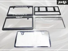 ★破損無し★ 社外 汎用 ライセンスフレーム ライセンスプレート ナンバーフレーム 5枚 セット 色々 バラエティーのサムネイル