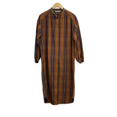 NE QUITTEZ PAS(ヌキテパ) ワンピース レディース美品 - ブラウン×ネイビー×マルチ 長袖/ロング/チェック柄/シャツワンピのサムネイル
