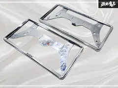 ★破損無し★ スズキ 純正 ナンバーフレーム ナンバープレート ライセンスフレーム メッキ 2枚 前後セット BC001-550692 即納のサムネイル