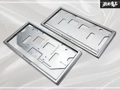 ★破損無し★ ホンダ 純正 ナンバーフレーム ナンバープレート ライセンスフレーム シルバー系 前後セット 08P25-EJ5-0000 08P26-EJ5-0000のサムネイル