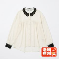 YOKO CHAN ヨーコチャン トップス ホワイト フリル レース装飾 petit