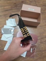 MIU MIU オーバルサングラス ホワイト ゴールドロゴ 極美品 - メルカリ