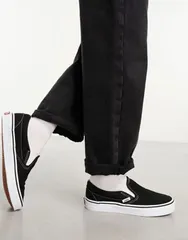 バンズ メンズ シューズ ブーツ・レインブーツ Vans Classic SlipOn trainers and Black ブラックのサムネイル