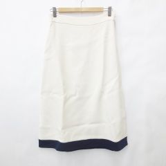 GUCCI フレアスカート ホワイト ネイビー サイズ38 - メルカリ