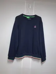 BENETTON ベネトン スウェット ネイビー ピンク ロゴ (L)のサムネイル
