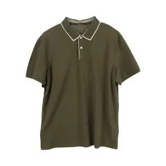 ロロ・ピアーナ (MEN - XL) コットン ボタン ロゴ カラーネック 半袖 Tシャツのサムネイル