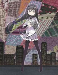 [중고] 원화 일러스트 보드 아카미 미무라 캔버스 아트 [Puella Magi Holy Quintet]