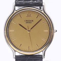 良品 保/箱付 稼働 セイコー クレドール 8J81-6B00 18KT×SS ゴールド