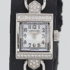 稼働美品 ハミルトン H311510 ダイヤベゼル レディース腕時計 シルバー