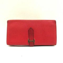 極美品 HERMES ベアンクラシック シェーブル ローズショッキング 長