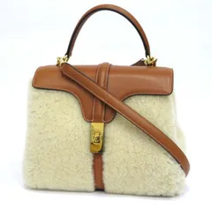      中古 セリーヌ 16 セーズ スモール ABランク ムートンファー ハンドバッグ ナチュラル/タン CELINE レディース 【送料無料】【名谷店】のサムネイル