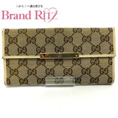 GUCCI GGキャンバス 長財布 アイボリー Wホック ロゴプレート - メルカリ