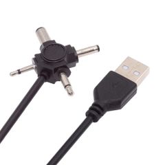 新品 NFHK USB 2.0 Type-A オス - 4-in-1 DC 5V 5.5x2.1mm 4.0x1.7mm モノラル 3.5mm 2.5mm 電源プラグ バレルコネクタ 充電ケーブル