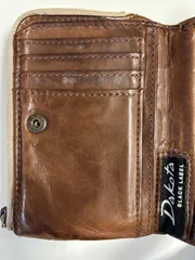 ダコタブラックレーベルDakota BLACK LABEL二つ折り財布 折財布 さいふ サイフ wallet 小銭入れ有り 小銭入れ付き コンパクトウォレット ミニ財布brown ブラウン茶色レザー横約13cm×縦約9cm×厚み約2cmメンズmen男性用紳士のサムネイル