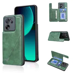 【Anrek】互換性 XIAOMI Mi 13T / 13T Pro/Redmi K60 Ultra 用 新型 背面 カードケース(ダルグリーン) シャオミ ミー13tプロ スマホケース カード収納 横置き機能 携帯カバー シャオミmi13tpro GREENのサムネイル