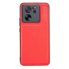 【Viesa】背面カード 手帳型ケース 互換性 Mi 13T/13T Pro/Redmi K60 Ultra 対応 XIAOMI スマホ バックカバー ケース 手帳型 (レッド) 財布型 背面カバー きスタンド機能 背面型ケース 適用 シャオミ ミー13tプロのサムネイル
