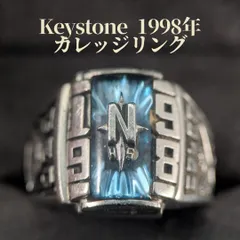 米国老舗キーストーン社 24号 1998年 カレッジリング ブルー ヴィンテージ クラスリング Keystone バスケ ブルーのサムネイル