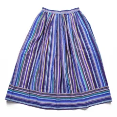 Christian Dior 80年代 ヴィンテージ フレアスカート マルチカラー ストライプ ギャザー プリーツ SEPARATESのサムネイル