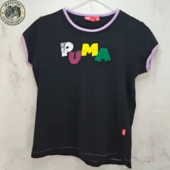 ​【人気】PUMA プーマ Tシャツ Lサイズ マルチカラーロゴ 黒 ブラックのサムネイル