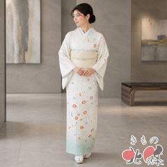 美品 浴衣 有松絞り バチ衿 クリーム 輪紋 身丈159cm お洒落 夏 綿 
