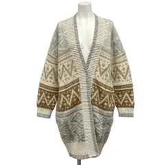 BRUNELLO CUCINELLI(ブルネロクチネリ) コート サイズS レディース美品  アイボリー×ブラウン×グレー 長袖/ニットコート カシミヤのサムネイル