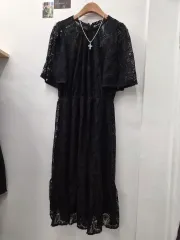 anna sui アナスイ ブラック ロング ONE PIECEのサムネイル