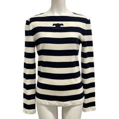 セリーヌ トリオンフ マニエール ボーダー薄手ニット tシャツ 