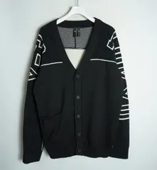 美品23AW Y-3 ワイスリー( adidas Yohji Yamamoto ヨウジヤマモト ) ニット カーディガン IQ2138 GFX KNIT CRDGN 2XS 黒 3598Q♪のサムネイル