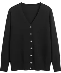 [Dep Club] カーディガン レディース Vネック 薄手 ニットカーディガン 制服 無地 長袖 大きいサイズ 学生 通勤 オフィス 事務服 仕事 ニット 上品 春 秋 冬 春秋 羽織り シンプル (JP, アルファベット, M, ブ [ブラック] [M]