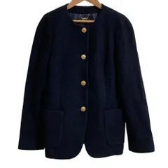 良品 allureville アルアバイル シープパイルノーカラージャケット サイズ2 ネイビー レディース 古着 中古 USEDのサムネイル