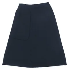 美品 Maison Margiela メゾンマルジェラ 17AW セミタイトスカート S51MA0292 S16120 ハーフ 膝丈 ポケット ウール S ネイビー レディース 古着 中古 USEDのサムネイル