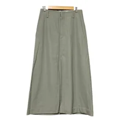 美品 BLAMINK ブラミンク RW/CO LONG TPZ ウールコットン ロング トラペーズスカート サイズ38 ライトグリーン レディース 古着 中古 USEDのサムネイル