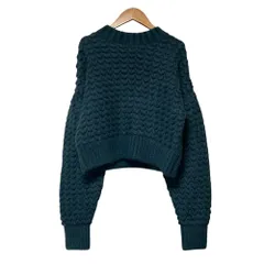 美品 PUBLIC TOKYO パブリックトウキョウ モヘヤブレンド ケーブルニット セーター サイズF ブルー レディース 古着 中古 USEDのサムネイル