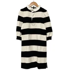 美品 MARC JACOBS マークジェイコブス ボーダー ラガーシャツワンピース XS ブラック ホワイト レディース 古着 中古 USEDのサムネイル