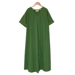 美品 SUM1 STYLE スミスタイル Vネック ワンピース サイズF グリーン 