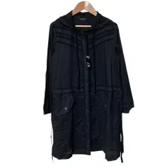 美品 INGEBORG インゲボルグ レース フーディー シャツジャケット サイズ11 ブラック レディース 古着 中古 USEDのサムネイル