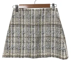 未使用 alice+olivia アリスアンドオリビア ツイード ミニスカート サイズ0 ベージュ レディース 古着 中古 USEDのサムネイル
