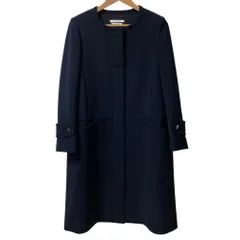 未使用 FOXEY NEW YORK フォクシーニューヨーク DESIREE ノーカラーコート 42624 サイズ38 ネイビー レディース 古着 中古 USEDのサムネイル