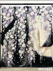 振袖 グリッター箔 銀彩 牡丹 大輪 身丈171cm 新品未使用品 MO3477 