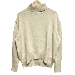 美品 PRISTINE プリスティン タートルネック オーガニックコットン ニット カットソー サイズM アイボリー レディース 古着 中古 USEDのサムネイル