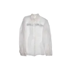 Helmut Lang ヘルムート・ラング - 18FW シルク ロゴ シャツ - 白 - Mのサムネイル