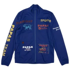 パパスPapas プリントデザインジップアップメッシュジャケット 青48Mのサムネイル