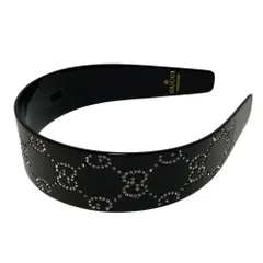 美品 GUCCI グッチ クリスタル GG ヘアバンド カチューシャ ブラック レディース 古着 中古 USEDのサムネイル