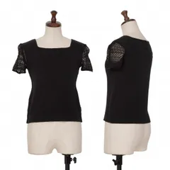 ジャンポールゴルチエ ファムJean Paul GAULTIER FEMME レーススリーブスクエアネックトップス 黒40のサムネイル