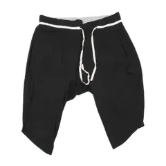 ヘルムートラングHELMUT LANG レーヨンウエストコードタックストレッチクロップドパンツ 黒Sのサムネイル