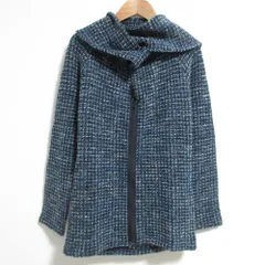 良品 Yohji Yamamoto ヨウジヤマモト ボウタイ付き ジップニットブルゾン FT-T57-957 3サイズ ネイビー ブルー レディース 古着 中古 USEDのサムネイル