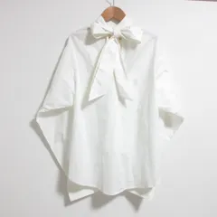 未使用 MM6 Maison Margiela エムエムシックス メゾンマルジェラ タンドリボンブラウス 38サイズ ホワイト レディース 古着 中古 USEDのサムネイル