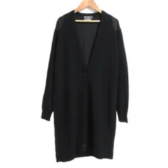 新品同様 Salvatore Ferragamo サルヴァトーレフェラガモ シルクドッキングロングニットカーディガン Mサイズ ブラック レディース 古着 中古 USEDのサムネイル