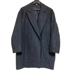 美品 MUSE de Deuxieme Classe ミューズ ドゥーズィエムクラス ヘリンボーン ネップツイード チェスターコート ブラック グレー レディース 古着 中古 USEDのサムネイル