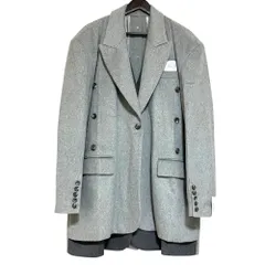 美品 23AW rokh ロク DOUBLE LAYERS TAILORED COAT ダブルレイヤード テーラードコート Sサイズ グレー レディース 古着 中古 USEDのサムネイル